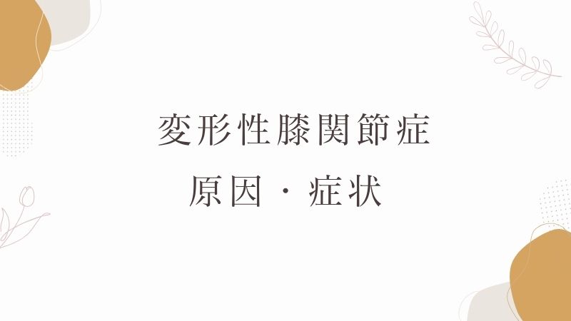  変形性膝関節症の原因・症状