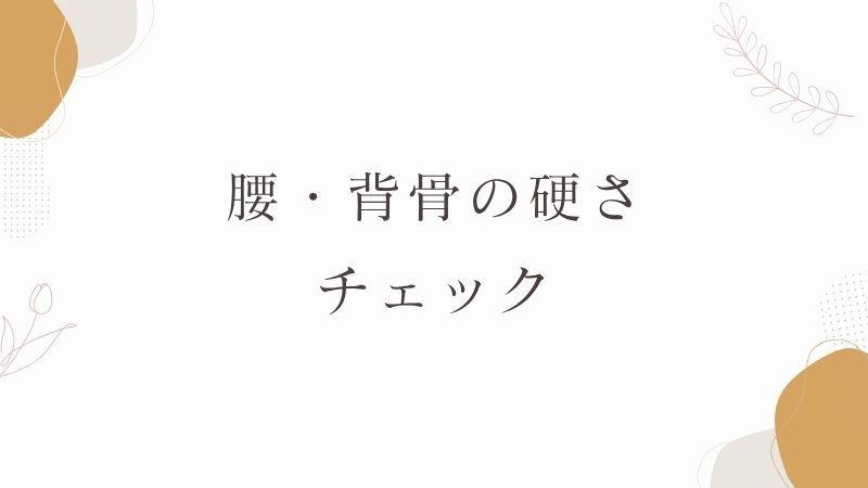 腰・背骨の硬さをチェック