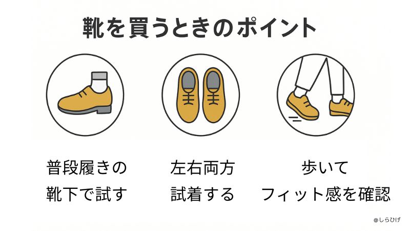 靴を買うときのポイント